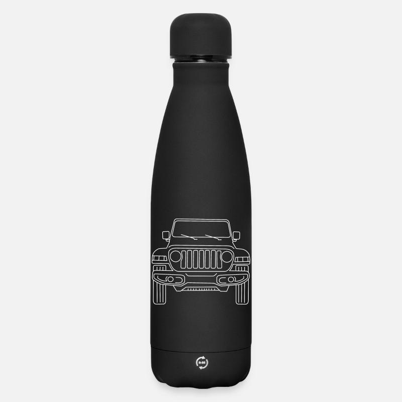 Jeep Wrangler - Matte Panorama Thermosflasche 500 ml - Schwarz