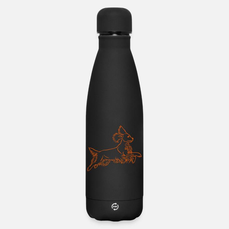 Springer Spaniel in orange - Matte Insulated Water Bottle 500 ml - black