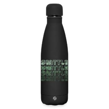 Seattle Retro Blockletters - Matte Insulated Water Bottle 500 ml - black - Front