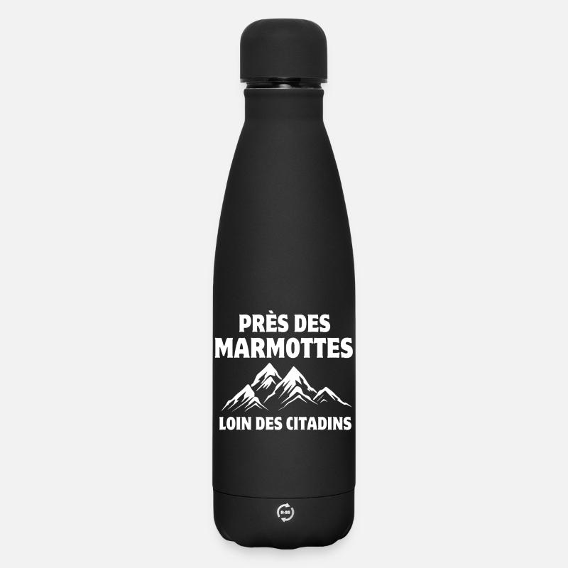 ski, montagne, vacances d'hiver - Bouteille isotherme SOFT TOUCH 500 ml - noir