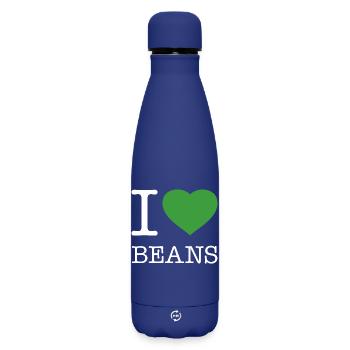 I LOVE BEANS Bohnen - Matte Thermosflasche 500 ml - Dunkelblau  - Vorne