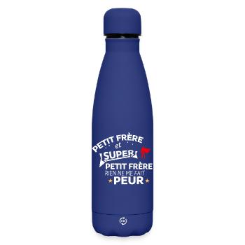 Humorous quote for heroic brother - Matte Insulated Water Bottle 500 ml - dark blue  - Front