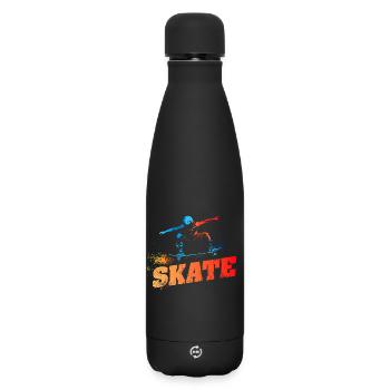 SKATE - Urban-Retro-Design - Matte Thermosflasche 500 ml - Schwarz - Vorne
