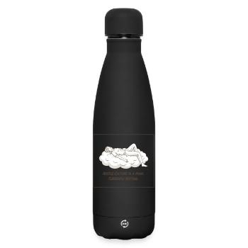 Hustle Culture is a Hoax - Matte Insulated Water Bottle 500 ml - black - Front