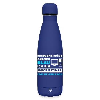 informatiker Programmierer Admin Sprüche Lustig - Matte Thermosflasche 500 ml - Dunkelblau  - Vorne