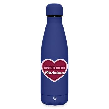 Installer Girl Child Installers Trainee - Matte Insulated Water Bottle 500 ml - dark blue  - Front