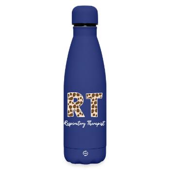 Atemtherapie-Krankenschwester-Leopard-Print - Matte Thermosflasche 500 ml - Dunkelblau  - Vorne