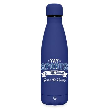 Juhu, Sport macht das Ding und sammelt Punkte - Matte Thermosflasche 500 ml - Dunkelblau  - Vorne
