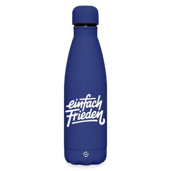 Einfach Frieden Schriftzug - Matte Thermosflasche 500 ml - Dunkelblau  - Vorne