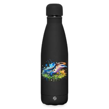 Don du scinque à langue bleue - Bouteille isotherme SOFT TOUCH 500 ml - noir - Devant