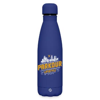 Parkour - Freerunning - Parcour - Matte Thermosflasche 500 ml - Dunkelblau  - Vorne
