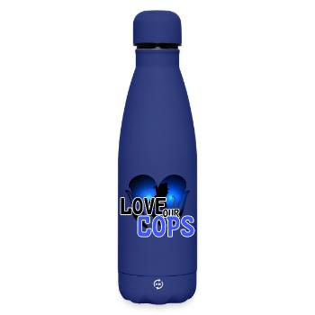 Love Police Policeman Saying Profession - Matte Insulated Water Bottle 500 ml - dark blue  - Front