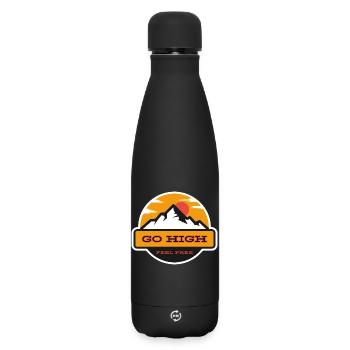 Go High Mountain Sun Motif - Matte Insulated Water Bottle 500 ml - black - Front