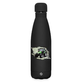 Small Green Tractor - Matte Insulated Water Bottle 500 ml - black - Front
