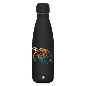 Sea turtle - Matte Insulated Water Bottle 500 ml - black - Front