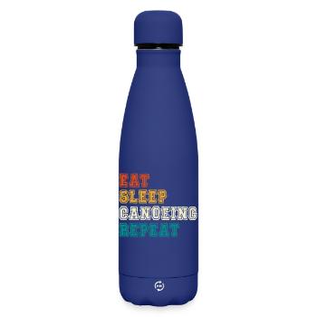 Manger dormir canoë répéter Bloc de couleur - Bouteille isotherme SOFT TOUCH 500 ml - bleu foncé  - Devant