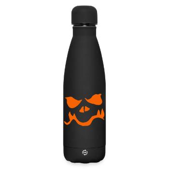 Minimalist Pumpkin Face Halloween - Matte Insulated Water Bottle 500 ml - black - Front