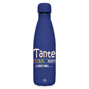 Werdende Tante 2027 loading ich werde Tante - Matte Thermosflasche 500 ml - Dunkelblau  - Vorne