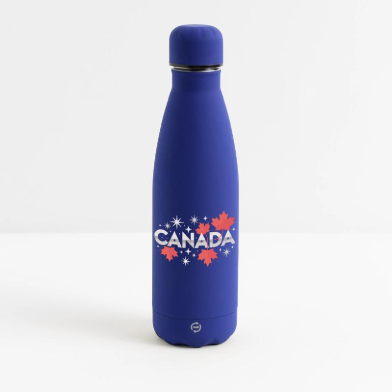 Canada Maple Leaf Gift Idea Matte Insulated Water Bottle 500 ml