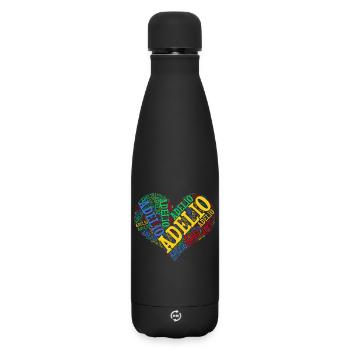 Adelio t-shirt t-shirt word cloud gift idea - Matte Insulated Water Bottle 500 ml - black - Front