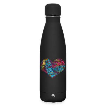 t-shirt tin bota word cloud heart Emilia Romagna - Matte Insulated Water Bottle 500 ml - black - Front
