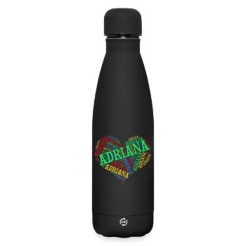 t shirt Adriana t-shirt word cloud heart - Matte Insulated Water Bottle 500 ml - black - Front