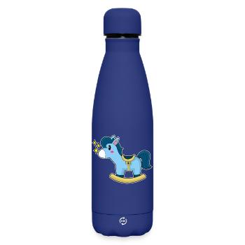 Süßes Schaukelpferd - Matte Thermosflasche 500 ml - Dunkelblau  - Vorne