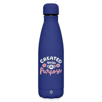 Christlicher Glaube Bibel Zitat - Matte Thermosflasche 500 ml - Dunkelblau  - Vorne