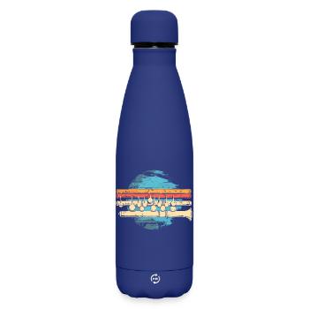 Flûte graphique - Bouteille isotherme SOFT TOUCH 500 ml - bleu foncé  - Devant