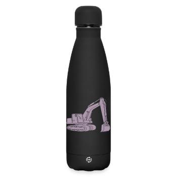Bagger Silhouette Baugeräteführer Tiefbau - Matte Thermosflasche 500 ml - Schwarz - Vorne