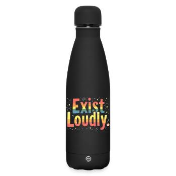 Exist Loudly – Colorful Pride Empowerment - Matte Insulated Water Bottle 500 ml - black - Front