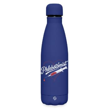 Phlebotomist Heart Injection - Matte Insulated Water Bottle 500 ml - dark blue  - Front