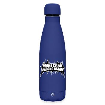 Make Lying Wrong Again Political Statement Shirt - Matte Insulated Water Bottle 500 ml - dark blue  - Front