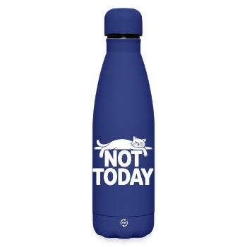 Katzen Spruch Not Today Büro Cat Homeoffice Katze - Matte Thermosflasche 500 ml - Dunkelblau  - Vorne