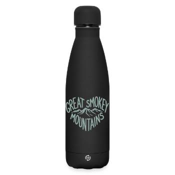 Great Smoky Mountains Herz-Design - Matte Thermosflasche 500 ml - Schwarz - Vorne
