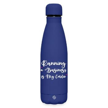 Diriger une entreprise est mon cardio - Bouteille isotherme SOFT TOUCH 500 ml - bleu foncé  - Devant