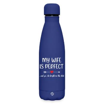 Ma femme est parfaite - Bouteille isotherme SOFT TOUCH 500 ml - bleu foncé  - Devant