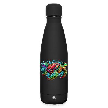 Turtle - Matte Insulated Water Bottle 500 ml - black - Front