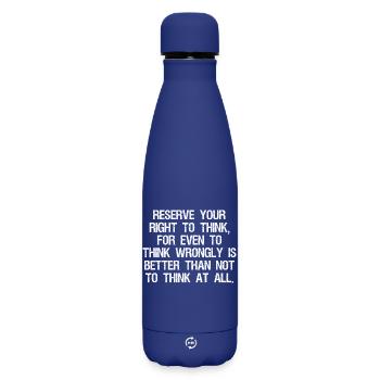 reserve your right to think for even to think - Matte Insulated Water Bottle 500 ml - dark blue  - Front