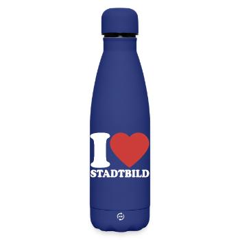 I Love Stadtbild - für Vielfalt und Toleranz - Matte Thermosflasche 500 ml - Dunkelblau  - Vorne