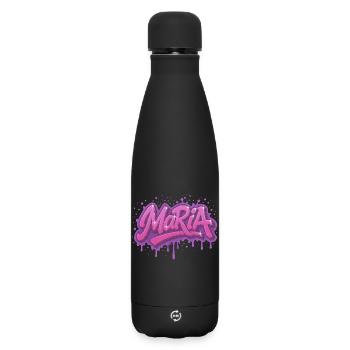 Graffiti Maria Name Gift Ideal Printable On - Matte Insulated Water Bottle 500 ml - black - Front