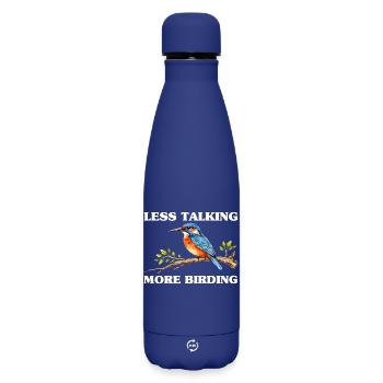 Bird Watching Birding Bird Watcher Bird Nerd - Matte Insulated Water Bottle 500 ml - dark blue  - Front