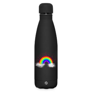 Rainbow clouds - Matte Insulated Water Bottle 500 ml - black - Front
