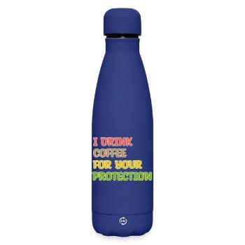 Coffee Drinking Statement Coffee Drinker Humorous - Matte Insulated Water Bottle 500 ml - dark blue  - Front