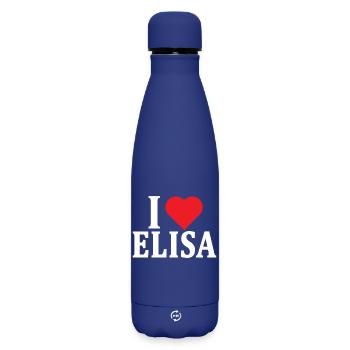 t-shirt I love Elisa t-shirt gift idea - Matte Insulated Water Bottle 500 ml - dark blue  - Front