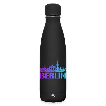 Berlin Skyline mit Berliner Wahrzeichen - Matte Thermosflasche 500 ml - Schwarz - Vorne