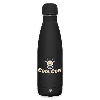 COOL COW - Matte Thermosflasche 500 ml - Schwarz - Vorne