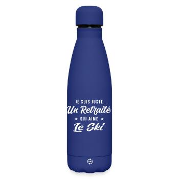 Pensionierter Skienthusiast - Matte Thermosflasche 500 ml - Dunkelblau  - Vorne