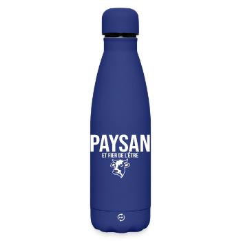 Peasant and proud of it - Matte Insulated Water Bottle 500 ml - dark blue  - Front