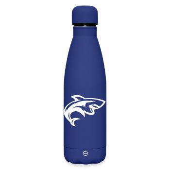 Stylized shark head - Matte Insulated Water Bottle 500 ml - dark blue  - Front